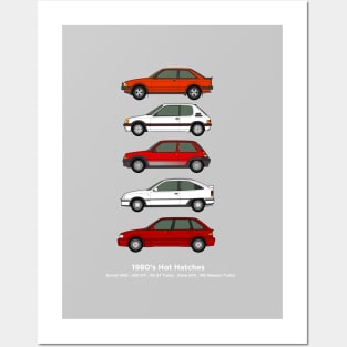 1980's hot hatch classic car collection Posters and Art